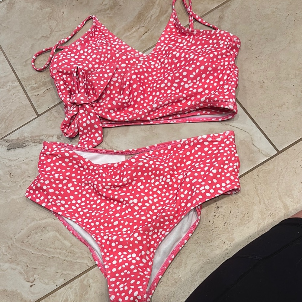 Pink Polka Dot Bikini Set